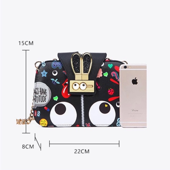 Crossbody Handbag with Clutch pocket - Black - Picture 11 of 15